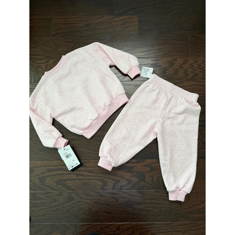 Nike Toddler 2-Piece Sweatshirt and Joggers Set Pink Foam Heather 3T 26M188-AAR